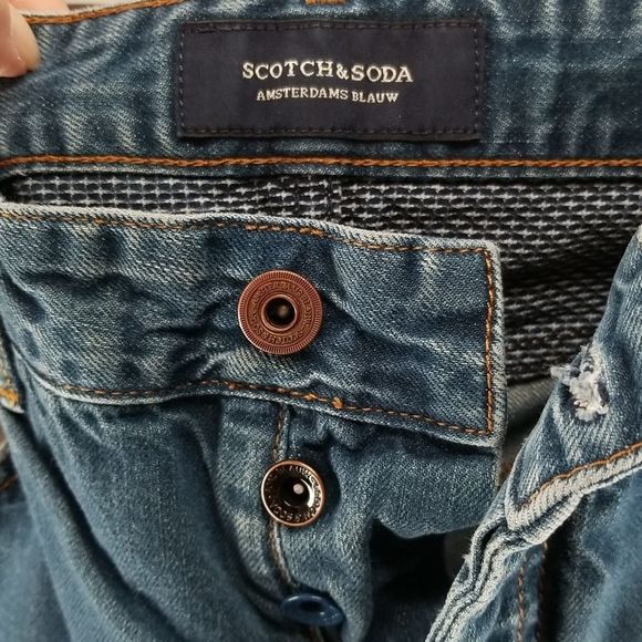 Scotch and Soda Ralston Washed Blue Denim Men's Jeans Full Button Closure 33 - Picture 11 of 16